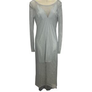 House of Harlow 1960 Women’s Rhinestone Mesh Midi Dress - Size S